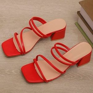 Chunky heeled mule sandals